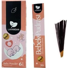 Prime Layansaa Bebek Pudrası (Baby Powder) Kokusu Özel Aroma Kokusu Agarbatti Arınma 20 Adet 1 Paket Çubuk Tütsü