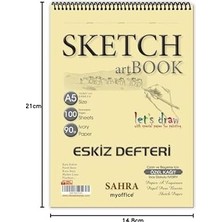 Prime A5 Eskiz Defteri - 90 Gr. 100 Yaprak Spiralli Kaliteli Sanatçı Çizim Defteri