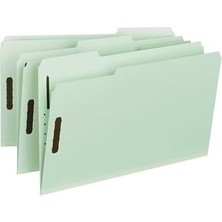Prime 100 Geri Dönüşümlü Baskı Panosu Bağlantı Elemanı Dosya Klasörü, 2 Bağlantı Elemanı, 1/3 Kesimli Tab, 1 "genişletme, Yasal Boyut, Gri/yeşil, Kutu Başına 25 (20003)