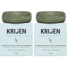Prime Krijen Canlandırıcı Etkili Spirulina & Hamamelis Yüz ve Vücut Temizleme Barı 95 gr (2 Paketi)