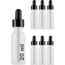 Altes Grup 20 ml Metal Kapaklı Damlalık Dropper Şişesi Serum 20 cc Cam Şişe 6 Adet (Siyah Kapak, Şeffaf)