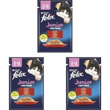 Prime Felix Yaş Kedi Maması, Sığır Etli, Yavru Kedi, 85 G 3lü Paket
