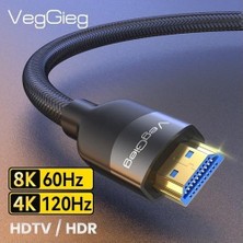 Prime Premium 8k 60Hz 4K 120Hz Hdcp Arc Hdr Örgülü HDMI 2.1 Kablo 1.5 Metre