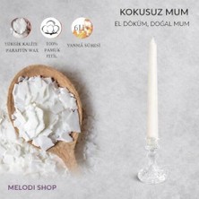 Prime Beyaz Renk Ince Şamdan Mum Seti Varaklı, 25 cm Uzunluk, 10’lu Paket, Dekoratif Taper, Şık Masa, Davet ve Özel Gün Dekorasyonu Için