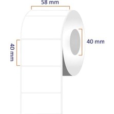 Prime Eko Termal Terazi Etiketi 58MM x 40MM Ruloda 500 Adet 40MM Çapında Direk Termal Transfer Etiketi