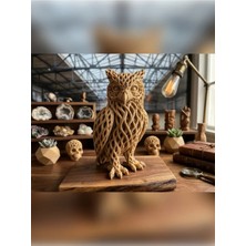 Kök Dokuma Baykuş – Doğanın Bilgeliği 3 Boyutlu Bir Sanat Eseri Olarak Obje - Biblo Dekorasyon Ürünü