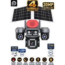 Sonreir Sn-7x 4 Kameralı Güvenlik Kamerası Sim Kartlı Çift Solar Panel Güneş Enerjili Kamera Gece Görüşlü