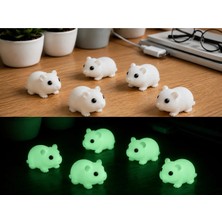 5 Adet Karanlıkta Parlayan Mini Hamster - Fare