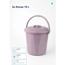Dolphfin Plastik Saplı Su Kovası 10 L Temizlik Kovası Çok Renkli