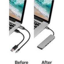 Prime 8 In 1 USB C Hub Çoklu Adaptör USB 3.0 ve USB 2.0 Hub Tf Sd Kart Okuyucu 3.5mm Ses Çıkışı Power Delivery Destekli MacBook Pro Laptop Tablet Uyumlu