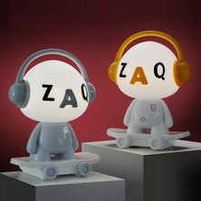 Coverzone Renkli Karakterli USB Kablolu Gece Lambası Çocuk Odası Yatak Odası Veya Masaüstü Dekoratif Aydınlatma Sevimli Kaykay Işık MD6705 (Sarı)