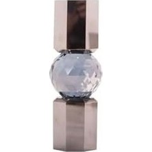 Prime Kristal Mum Tutucu, Krom/duman, 6X6X16,5 cm