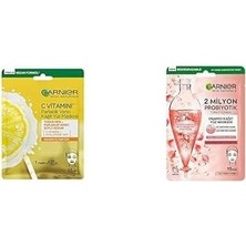 C Vitamini Parlaklık Verici Kağıt Yüz Maskesi + 2 Milyon Probiyotik Türevi Içeren Onarıcı Kağıt Yüz Maskesi