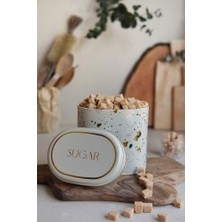 Prime Cream Desenli Oval Metal Saklama Kabı 11X15 cm (Cream)
