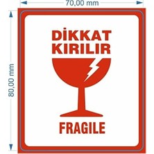 Prime Hazır Kırılır Etiketi, Fragile Label 70MM x 80MM Ruloda 250 Adet Koli Için Çıkartma Güvenlik Etiketi, Dikkat Kırılır Uyarı