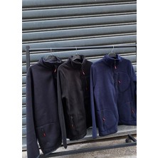 Erkek Polar Mont Fermuarlı Dik Yaka 3 Cepli Kışlık Outdoor Polar Ceket