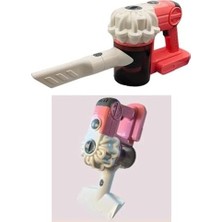 Giffy / Oyuncak Pilli Model Çekme ve Süpürme Özellikli Dikey Süpürge 78 cm Gerçekçi Oyuncağım 3 Başlıklı 2 Farklı Renk Seçeneği (Pembe-Mavi) (Pembe)