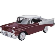 Prime Motormax 1957 Chevy Bel Air Bordo ve Gri 1/24 Model Araba