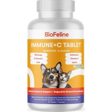 Prime Biofeline Immune C Tablet ve Kedi ve Köpekler Için Bağışıklık Sistemi Desteği ve 75 Tablet