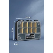 Prime Made Slim Organizer 12 Bölmeli, Şeffaf, Düzenleyici Kutu, Polipropilen Malzeme, Çekmece Içi ve Masaüstü Kullanım Için, Hafif Taşınabilir, Saklama Kutusu