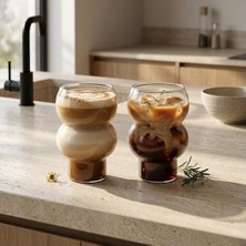 Prime Borosilikat Cam Bardak, 350 ml Geniş Kapasite, Dayanıklı Yapı, Makinede Yıkanabilir, Ev Ofis Restoran Için Kullanıma Uygun Çift Boğumlu Borosilikat Cam Çay Kahve Espresso Sunum Bardağı