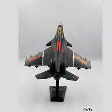 Prime Oyuncak Model Uçak Dahili Şarjlı Buhar Atabilen Metal Kasa Işıklı Sesli Standlı Sürtmeli Savaş Uçağı + Kutulu F-16 (Siyah)