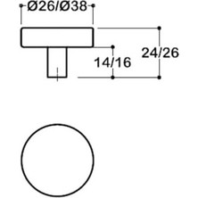 Prime Tek Delikli Kulp Saten Renk 38 mm