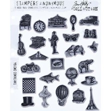 Prime Tim Holtz Yapışkan Istampa Setleri, Anonymous, Sanatsal Aletler, Lastik Damga Tiny Things Kırmızı