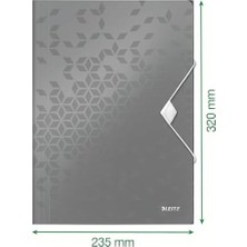 Prime 45990051 Wow A4 Ince Lastikli 3 Katlı Dosya, Metalik Buz Mavisi, 150 Sayfa Kapasiteli