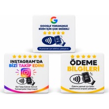 Bezos Nfc Google Yorum,sosyal Medya ve Iban Paylaşım Kartı 3 Ü 1 Arada