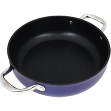 Prime Titanium 20CM Tencere, Çelik Kulp, Özel Çerçeveli Cam Kapak Metalik Mavi