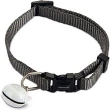 Prime Kedi Boyun Tasması, Zilli, Koyu Gri, 20-30CM