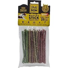 Karok Ticaret Doggie Delibon Deriden Munchy Çubuk Karışık Renk, THINX25PCS, Çok Renkli