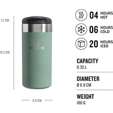 Store The Aerolight Transit Mug Termos 0.35 Litre - Yeşil (Shale Metallic) | Paslanmaz Çelik
