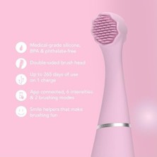 Prime Foreo Issa 4 Baby – Bebekler Için Silikon Sonik Diş Fırçası Seti, Çift Taraflı Kıllar, Eğlenceli Gülümseme, Diş Eti Masajı, Ekstra Başlıkla 12 Ay Bakım, Seyahat Dostu - Inci Pembesi