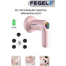 Prime Fegel FG-720 Shiatsu 5 Başlıklı Masaj Aleti,6 Hız Kademeli, Yağ Yakımını Destekleyen Masaj Aleti (Siyah)
