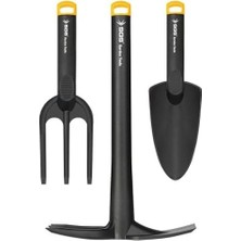 Prime Sgs 3 Parça Plastik Bahçe Seti, Kazma Kürek Tırmık, Siyah Sarı, SGS3120 Model, 90CM Uzunluk