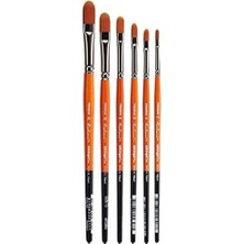 Prime Radiant 6500 Filbert Serisi Premium Altın Sentetik Fırçalar, Akrilik, Yağlı Boya ve Için, 6'lı Set (Boyutlar: 2, 4, 6, 8, 10, 12)