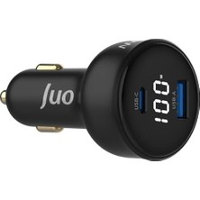Prime 100W LED Ekranlı Type-C + Usb-A Araç Şarj Aleti & & Notebook Araç Içi Şarj Cihazı