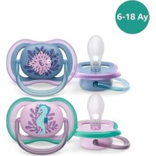 Karok Ticaret Avent Ultra Air Emzik, Kız Bebekler Için 6-18 Ay, 2’li Paket, Ortodontik Silikon, Geniş Hava Delikli, Mikrodalga Sterilize Edilebilir, Bpa Içermez, Taşıma Kutulu, SCF085/61