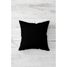 Karok Ticaret Pelangi Düz Renk Siyah Çift Tarafı Baskılı Gizli Fermuarlı Yastık Kılıfı Kırlent Koltuk Yastık Kılıfı, Siyah 45 x 45, 2469155060941
