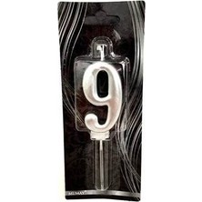 Prime - 9 Yaş Gümüş Pasta Mumu