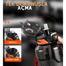 Store Tkk 1500ML Pipetli/pipetsiz Kullanıma Uygun Taşıma Askılı Sports Tritan Su Matarası (Pembe)