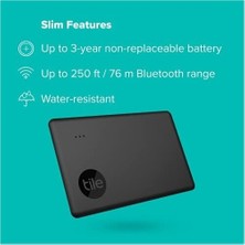 Prime Slim Smart Tag, Siyah, Bluetooth Takip Cihazı, Cüzdan, Bagaj Etiketleri Için Eşya Bulucu, 76 Metre Mesafeye Kadar, Suya Dayanıklı, Ios ve Uyumlu