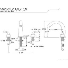 Prime KS2364 Naples Roman Tub Filler, Parlatılmış Krom ve Parlatılmış Pirinç By