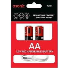 Prime PL1400, Aaa, Şarjlı Pil, 1.5VOLT, 400MAH/750MWH, Type-C ile Kolay Şarj, 2 Li Paket