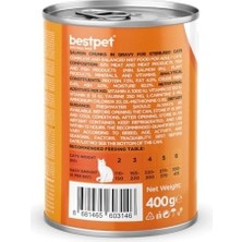 Prime Bestpet Kısırlaştırılmış Kediler Için, Taze Somon Parça Etli ve Soslu Yaş Mama, 400 G x 12 Adet