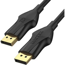 Prime Unitek C1624BK-2M 8k Displayport 1.4 Kablo Siyah (8k @60Hz, 4K 144Hz, 1440P @240Hz) / 32.4gbps Bant Genişliği / 1.2 (Dsc), Fec, Dynamic Hdr Metadveri/altın Kaplama Fiş