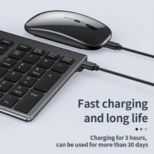 Prime Onezero Kablosuz Türkçe Klavye Mouse Set Şarjlı Klavye Mouse 2.4g USB Dongle ve Bluetooth Bağlantılı Ergonomik Tasarım Kablosuz Keyboard Fare Titanyum Renk ZR609
