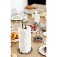 Singles Kağıt Havlu Tutucu, Ayakta, Metal Kağıt Tutucu, Çap 14,5 Cm, Yükseklik 32 Cm, Boz Kahverengi